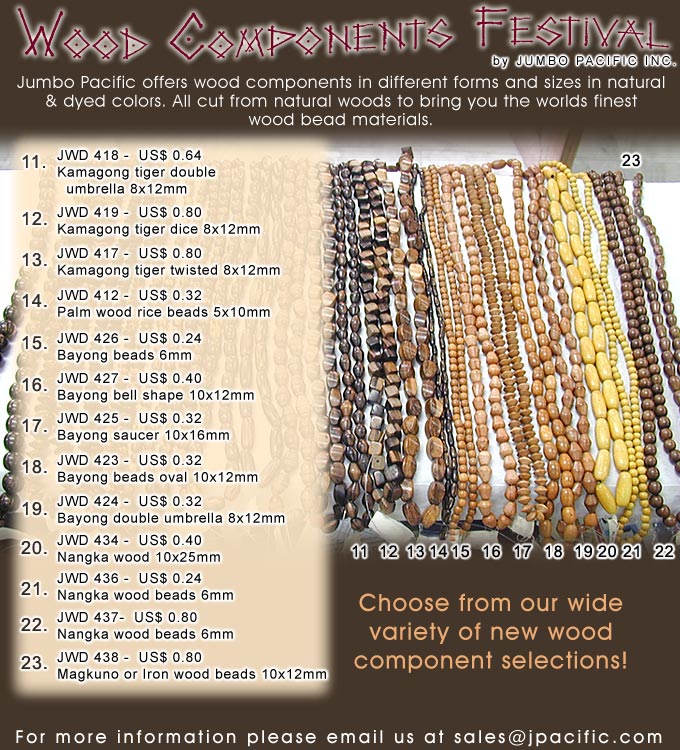 Philippine wood components collection wood beads, coco pukalet